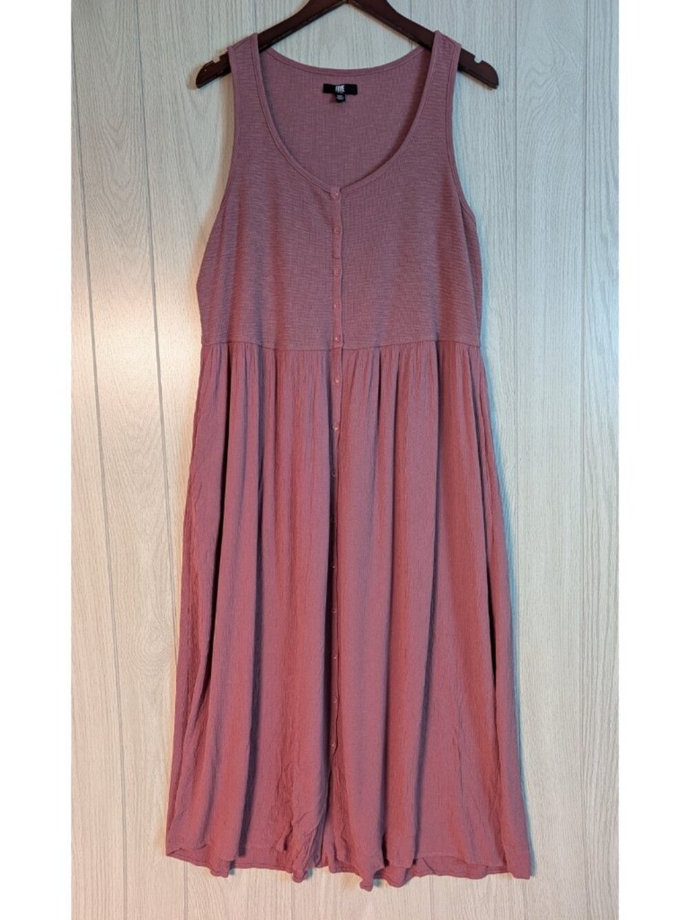 Frye Mauve Pink Button Front Midi Tank Dress Size XXL 2XL Sleeveless